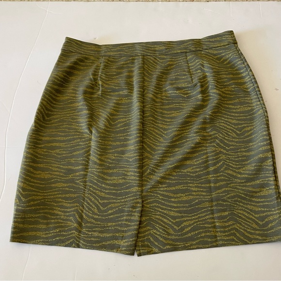 Michael Michael Kors Green and Gold Zebra Print Mini Pencil Skirt - Picture 6 of 7